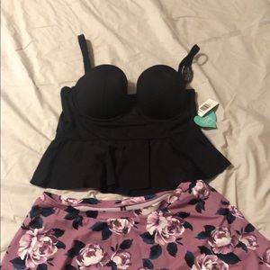 NWT Torrid Peplum Swim Top Midkini in Black.